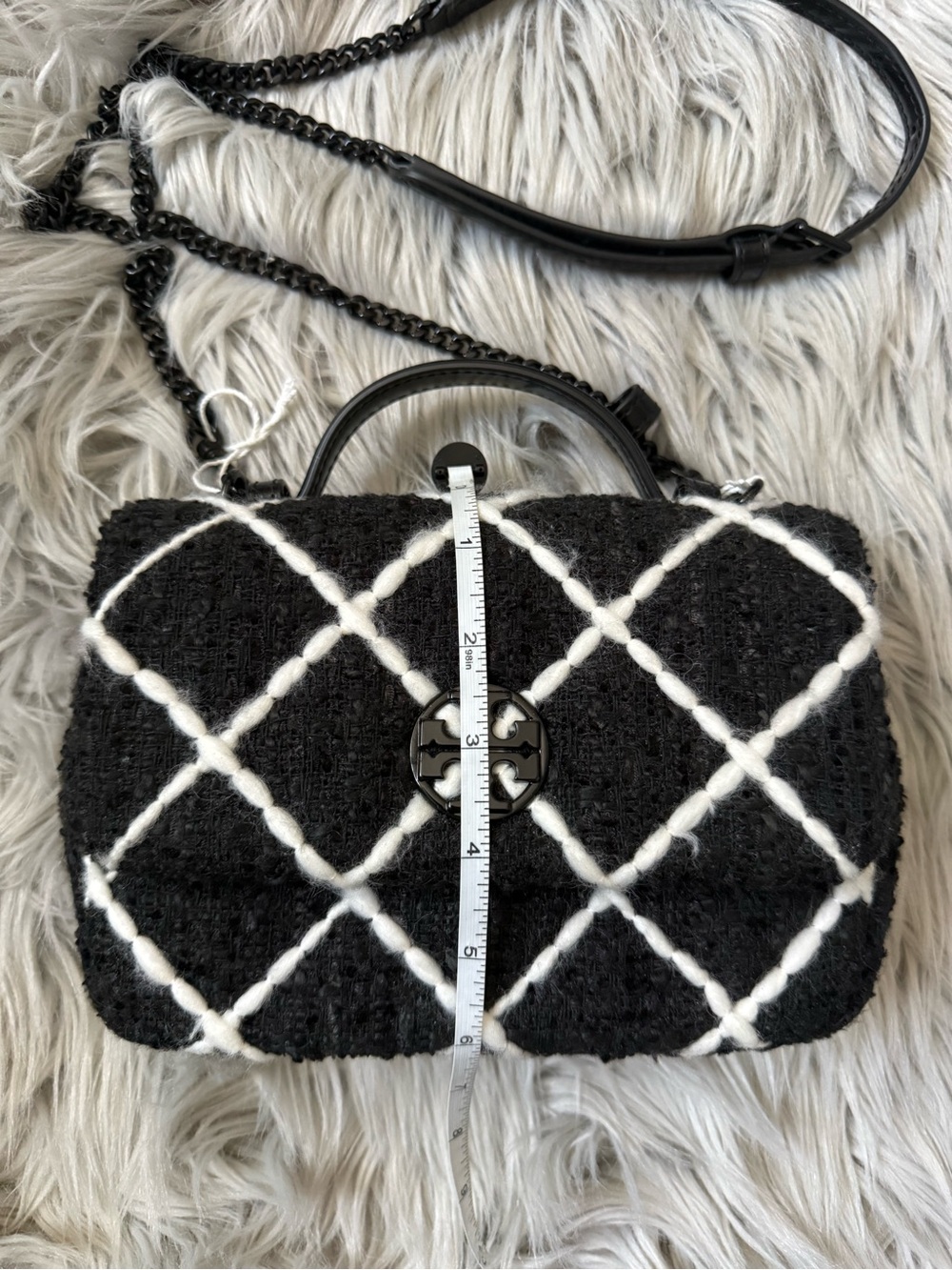 TORY BURCH Willa Tweed Mini Top Handle Bag NWT - Picture 14 of 15